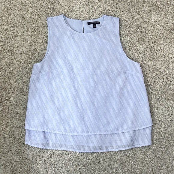 Banana Republic boxy light blue textured Sleeveless Tank Top Relaxed Fit medium - Picture 1 of 5